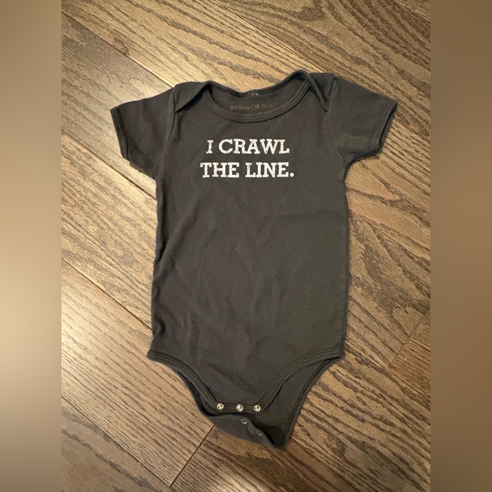 Punkster Black Baby Onesie I Crawl The Line 18-24 mos